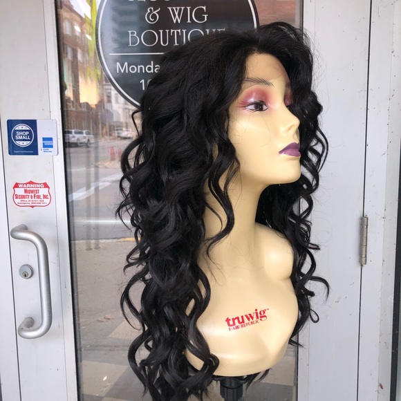 Black Wig SidePart Swisslace Long Curly 2025 main image 7